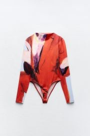 Zara Xevi Sola Print Bodysuit at Zara