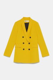 Zara Yellow Double Breasted Blazer at Zara