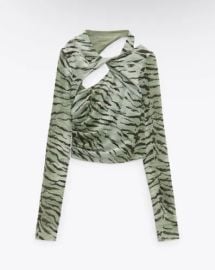 Zara Zebra Tulle Top at Zara