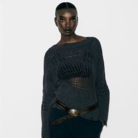 Zara ripped open knit seawater distressed style size XS at Poshmark
