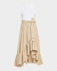 Zayla Two-Tone Midi Dress at Neiman Marcus