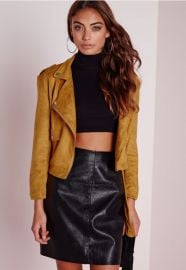 Zazula Faux Suede Biker Jacket at Missguided