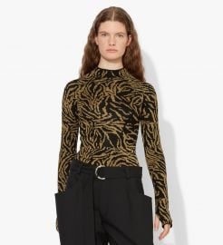 Zebra Jacquard Mockneck Top at Proenza Schouler