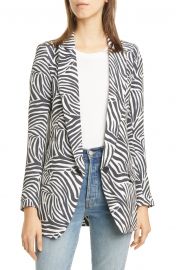 Zebra Print Long Peaked Lapel Blazer at Nordstrom