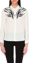 Zebra-Print Silk Boyfriend Shirt by The Kooples at Selfridges