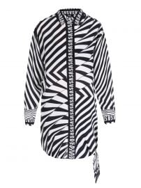 Zebra-Striped Silk Long Shirt by Versus Versace at Ikrix