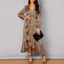 Zebra Wrap Dress at Sonja