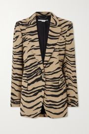 Zebra print Oversized zebra-jacquard wool-blend blazer STELLA MCCARTNEY NET-A-PORTER at Net a Porter