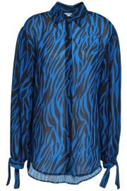 Zebra-print georgette shirt at The Outnet