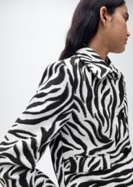 Zebra-print jacket with buttons - Women MANGO USA at Mango