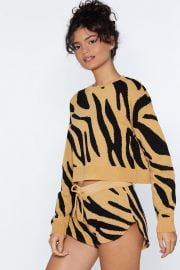 Zebra sweater at Nasty Gal