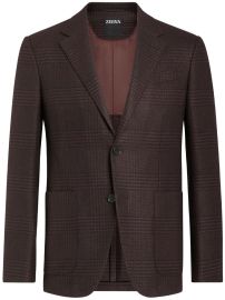 Zegna Checked cashmere-linen Blend Blazer - at Farfetch