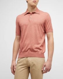 Zegna Cotton Cashmere Polo Shirt at Neiman Marcus