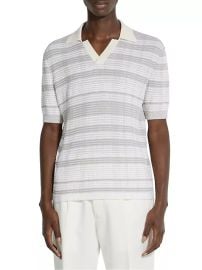 Zegna Cotton and Silk Blend Polo Shirt at Saks Fifth Avenue