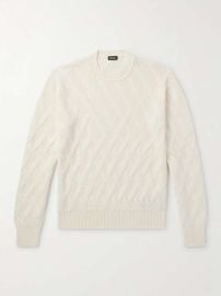 Zegna Leather Trimmed Cotton Sweater at Mr Porter