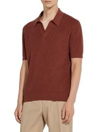 Zegna Polo Ribbed Hem Shirt at Saks Fifth Avenue
