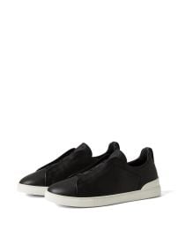 Zegna Triple Stitch Secondskin Sneakers Black at Farfetch