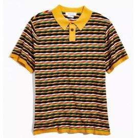 Zeke Stripe Sweater Polo Shirt by Urban Outfitters at Urban Outfitters