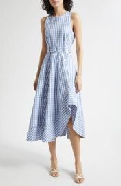 Zelda Gingham Belted Denim Midi Dress at Nordstrom