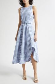 Zelda Gingham Belted Denim Midi Dress at Nordstrom