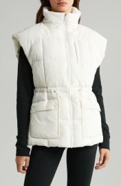 Zella Adjustable Drawcord Waist Puffer Vest at Nordstrom