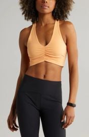 Zella Studio Luxe Ballet Longline Sports Bra in Coral Beads at Nordstrom