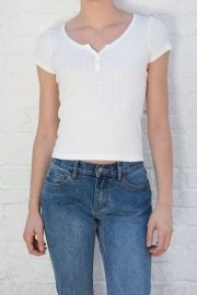 Zelly Long Eyelet Top   at Brandy Melville