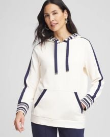 Zenergy Striped Double-Knit Hoodie Chicox27s at Chicos