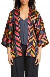 Zero   Maria Cornejo Oki Chevron Jacquard Wrap Jacket   Nordstrom at Nordstrom