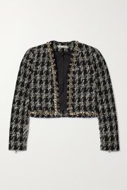 Zeta cropped embellished metallic tweed jacket at Net a Porter