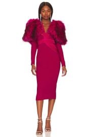 Zhivago Heiress Faux Fur 2 Piece Midi Dress In Rouge at Revolve