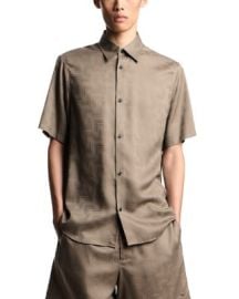 Zig Zag Jacquard Short Sleeve Shirt at Bloomingdales