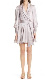 Zimmerman Long Sleeve Silk Wrap Minidress at Nordstrom