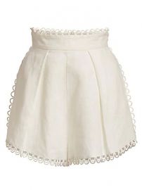 Zimmermann - Allia High-Waist Linen Scallop Shorts at Saks Fifth Avenue