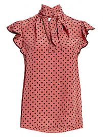 Zimmermann - Espionage Polka Dot Flutter-Sleeve Blouse at Saks Fifth Avenue