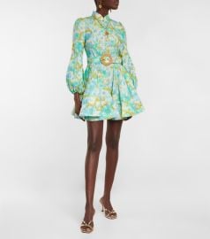 Zimmermann - High Tide printed linen minidress at Mytheresa