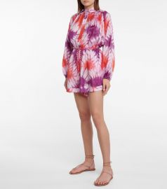 Zimmermann - Shelley tie-dye silk chiffon playsuit at Mytheresa