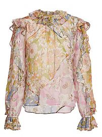 Zimmermann - Super 8 Floral Ruffle Silk-Blend Blouse at Saks Fifth Avenue