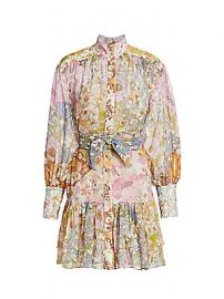 Zimmermann - Super Floral Print High-Neck Mini Dress at Saks Fifth Avenue