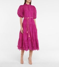 Zimmermann - Teddy embroidered ramie midi dress at Mytheresa