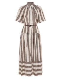 Zimmermann Acacia Blouson Shirt Dress in Chocolate Cream Stripe at Zimmermann