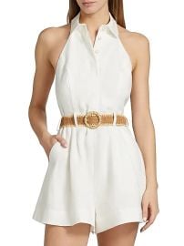 Zimmermann Acacia Linen Halter Romper at Saks Fifth Avenue