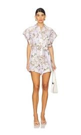 Zimmermann Acacia Pocket Playsuit In Lilac Floral at Revolve