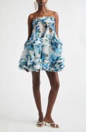 Zimmermann Alchemy Ruffle Mini Dress in Blue Poppy at Nordstrom