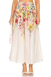 Zimmermann Alight Basque Floral Linen Midi Skirt at Revolve