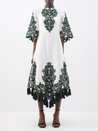 Zimmermann Anneke Tassel trimmed Embroidered Linen Dress at Matches