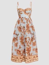 Zimmermann Aster Printed Corset Midi Dress | Saks Fifth Avenue at Saks Fifth Avenue