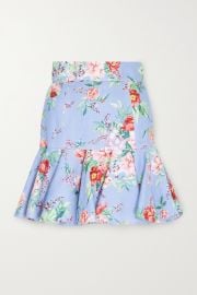 Zimmermann Bellitude fluted floral-print linen mini skirt at Net A Porter