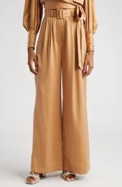 Zimmermann Belted Silk Wide Leg Pants at Nordstrom