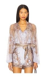 Zimmermann Billow Blouse In Lilac Paisley at Revolve